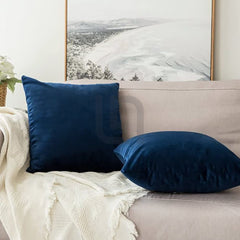 velvet cushion cover dark blue