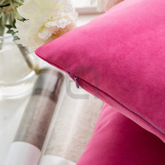velvet cushion cover - pink