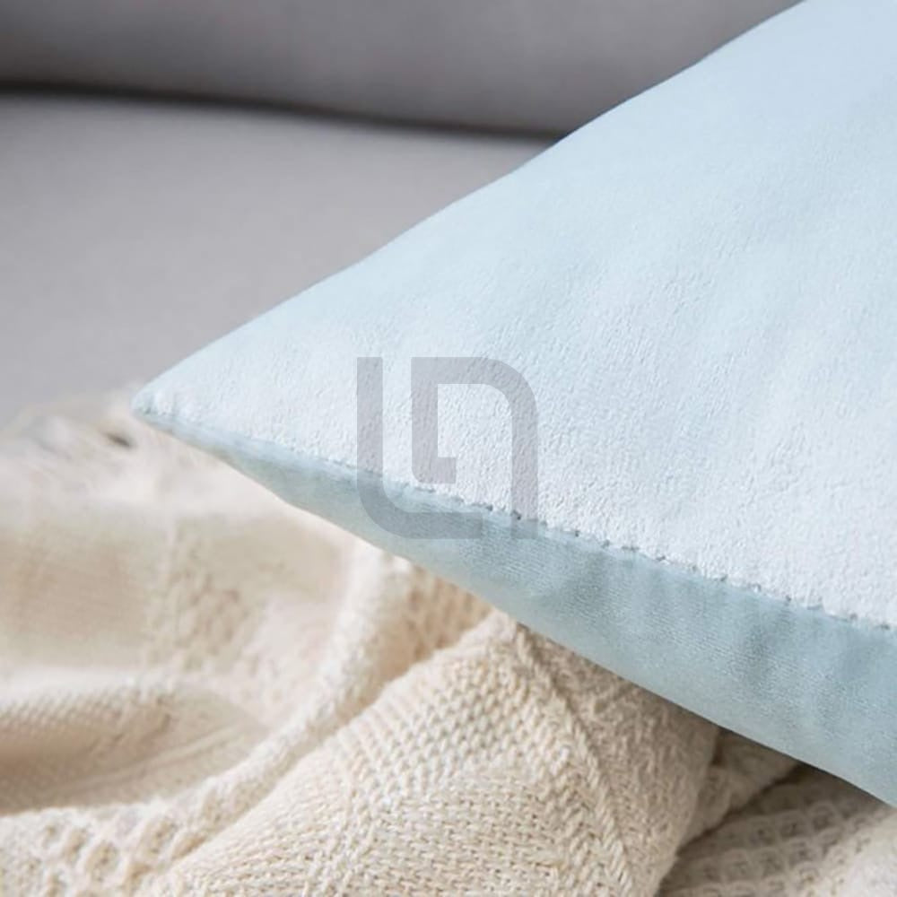 velvet cushion cover - sky blue