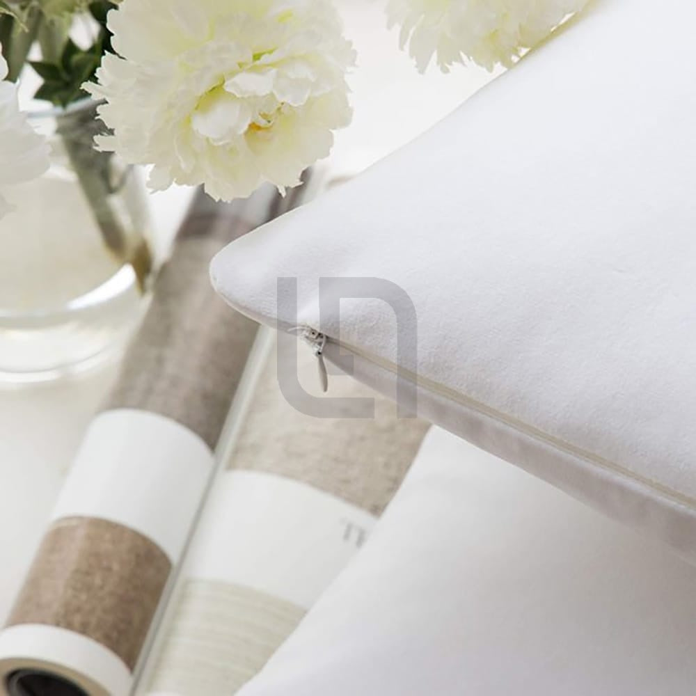 velvet cushion cover -  white