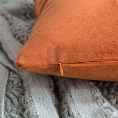 velvet cushion cover - orange