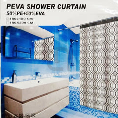 PEVA Waterproof Bathroom Shower Curtain – White and Brown