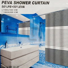 PEVA Waterproof Bathroom Shower Curtain – White Black