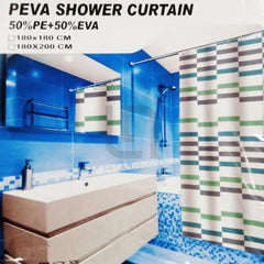 PEVA Waterproof Bathroom Shower Curtain – White