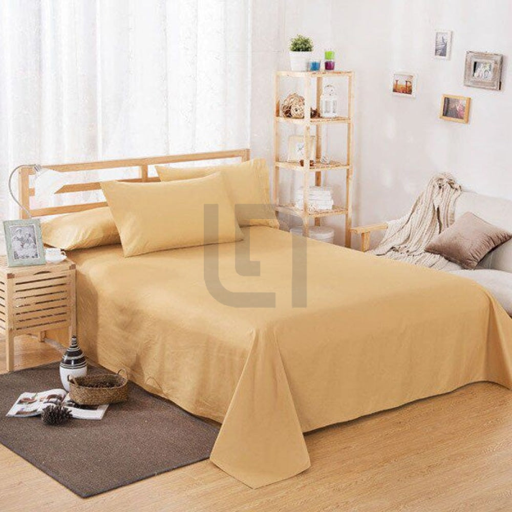 Plain Bed Sheet - Golden Brown