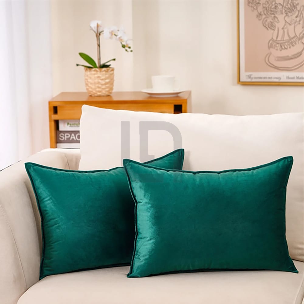 Premium Silk Pillow Cover – Dark Green
