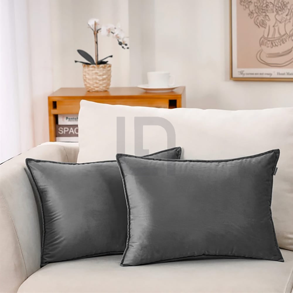 Premium Silk Pillow Cover – Grey