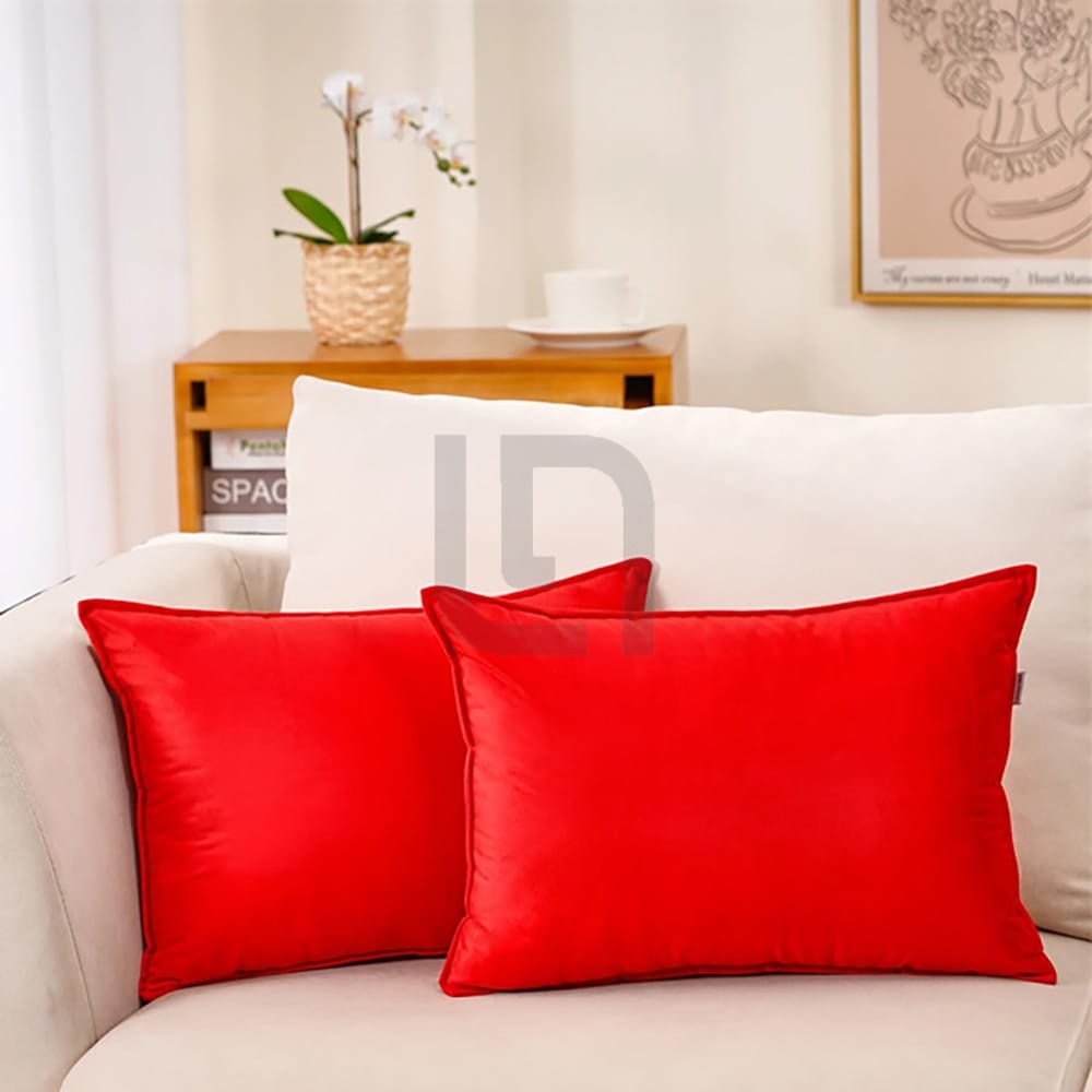 Premium Silk Pillow Cover – Red
