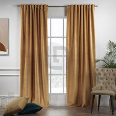 velvet curtains apricot gold
