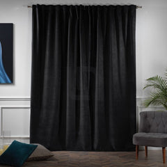 velvet curtains - black
