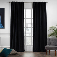 velvet curtains black