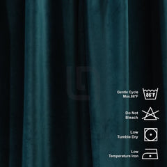 bluish cyan velvet curtains