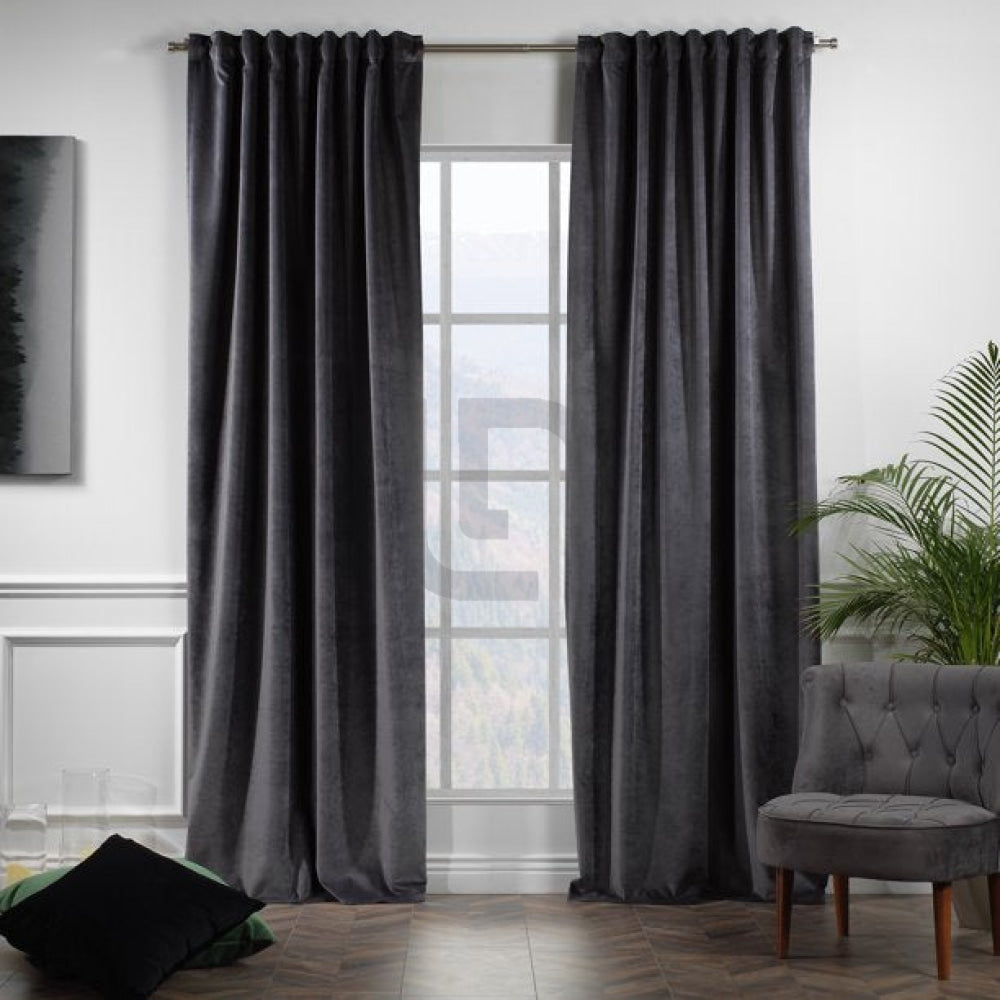 velvet curtains charcoal