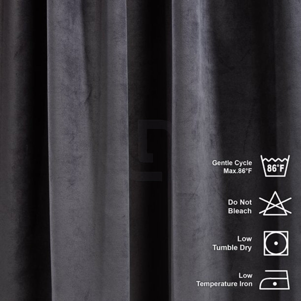 charcoal velvet curtain