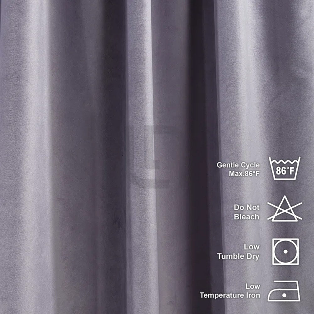 velvet curtain - heather