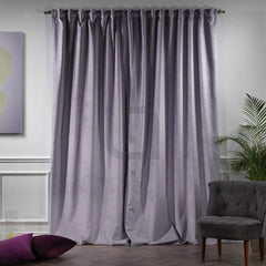 velvet curtain - heather purple