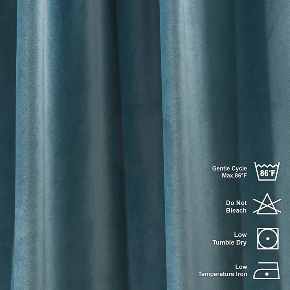 velvet curtain - maya blue