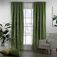 velvet curtains olive green