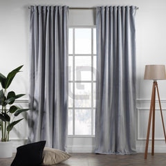 velvet curtains silver