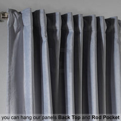 Premium Velvet Curtain Panels For Office & Home - Silver