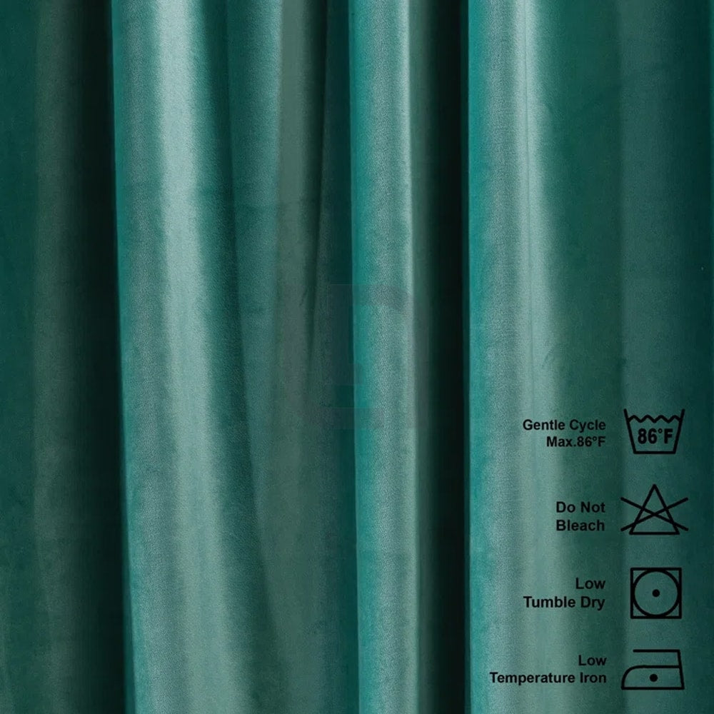 velvet curtains - teal blush