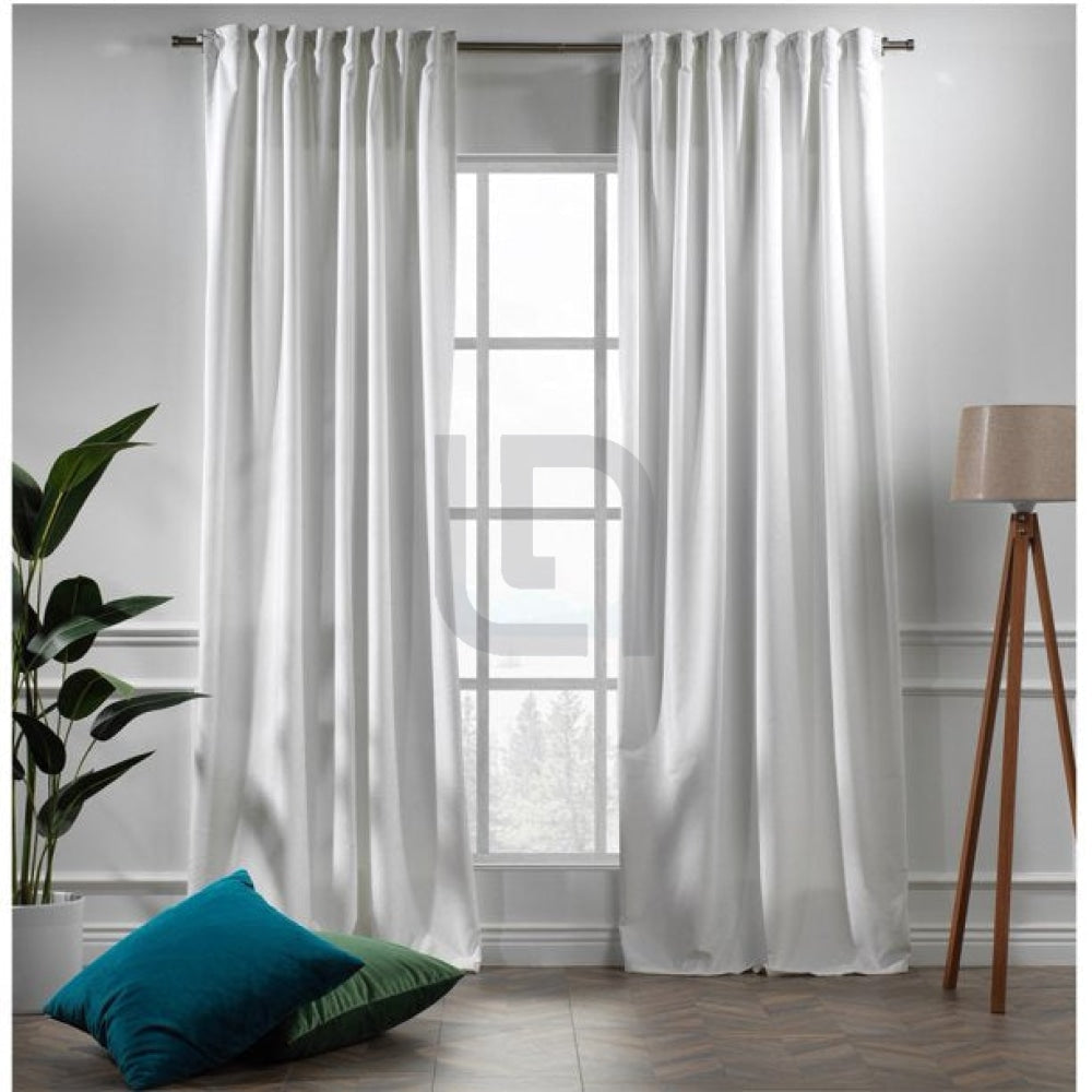 velvet curtains white