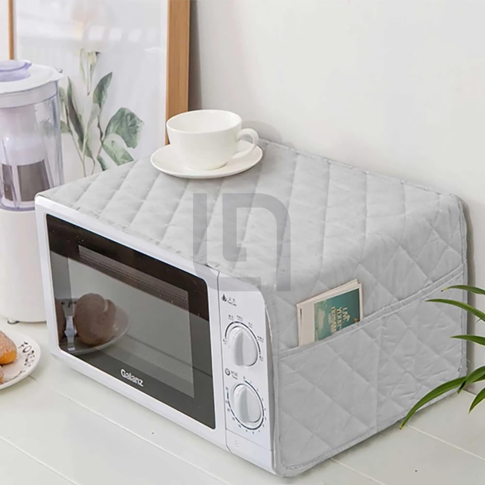 Quilted Microwave Oven Cover - Silver