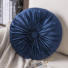 Round Pumpkin Velvet Cushion - Blue 4