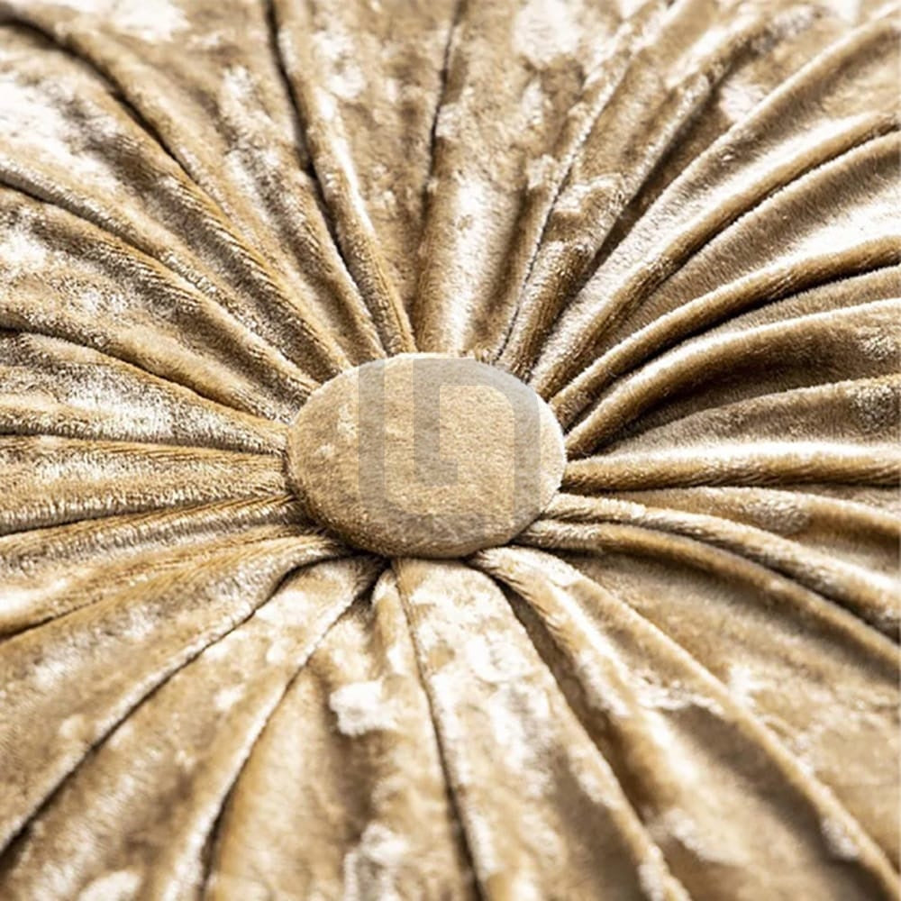 Round Pumpkin Velvet Cushion - Golden 3