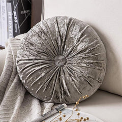 Round Pumpkin Velvet Cushion - Gray 2
