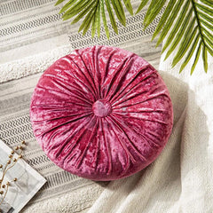 Round Pumpkin Velvet Cushion - Pink