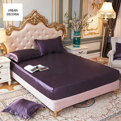 silk fitted sheet purple