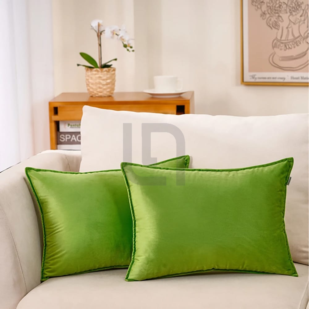 Premium Silk Pillow Cover – Green