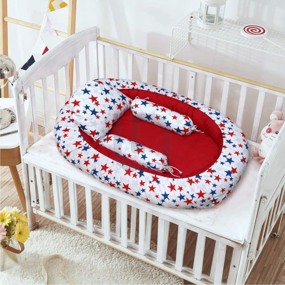 Snuggles - Red Stars Baby Nest