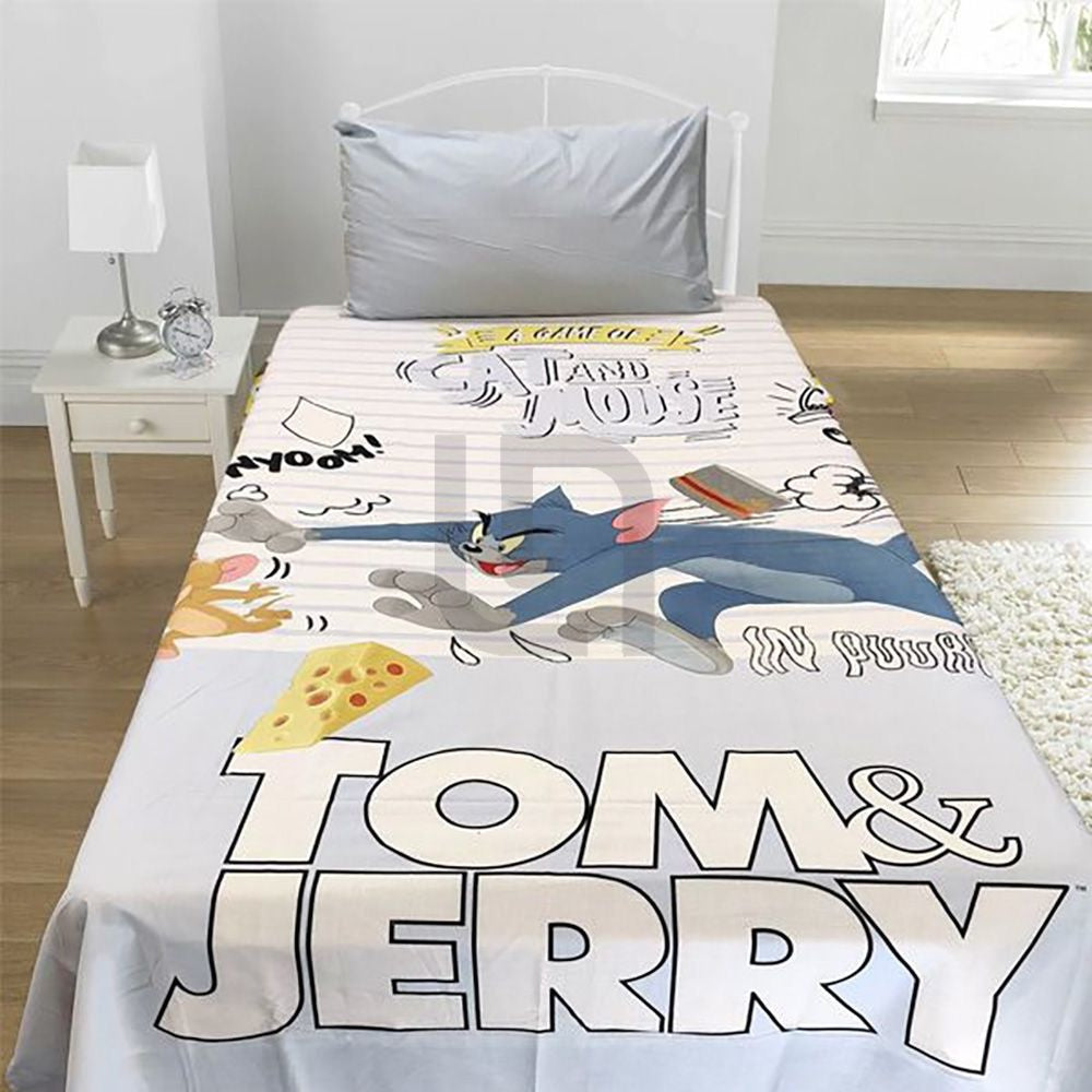 Tom & Jerry Themed Cartoon Bed Sheet