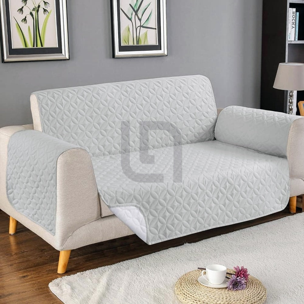 Ultrasonic Quilted Sofa Cover Light Grey