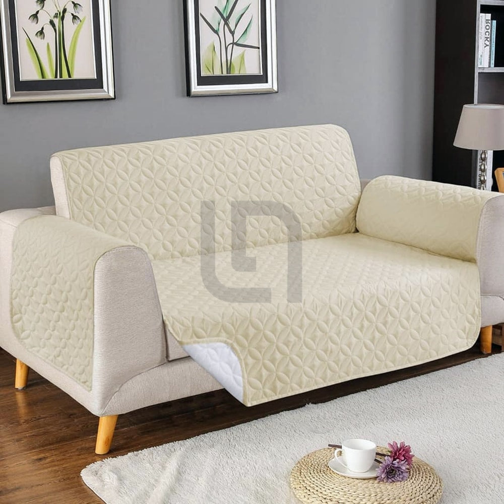 Ultrasonic Quilted Sofa Cover - Off White