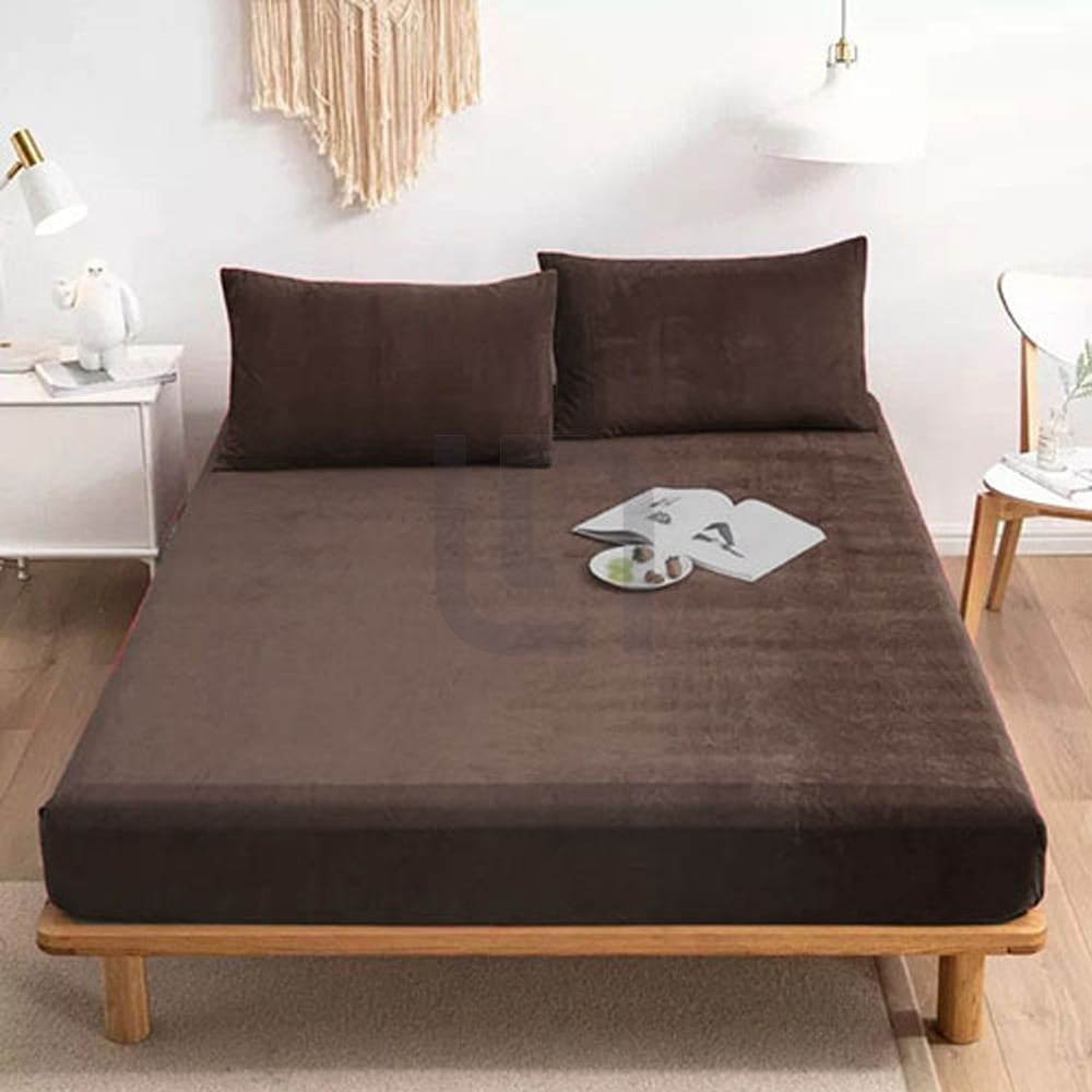 velvet fitted sheet brown