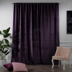velvet curtains - magenta