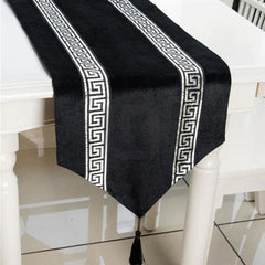 Versace table runner silver black